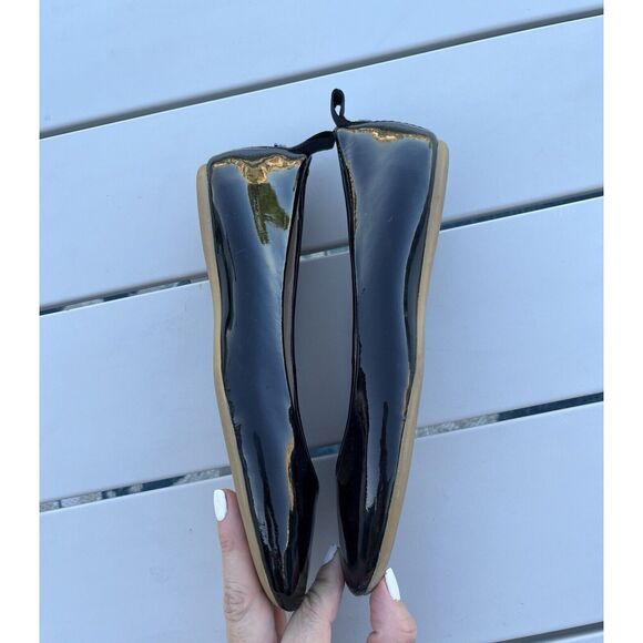 Karl Lagerfield Vadas Black Patent Leather Flats - Size 35.5- 5.5 Standard Width - Picture 3 of 8